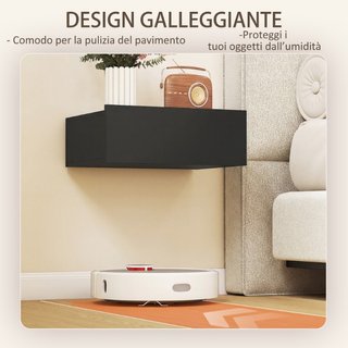 Set di 2 Comodini Sospesi Moderni con Cassetto in