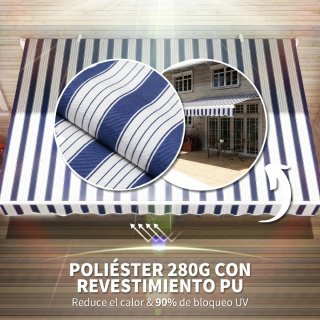 Toldo Retráctil Manual 395x245cm
