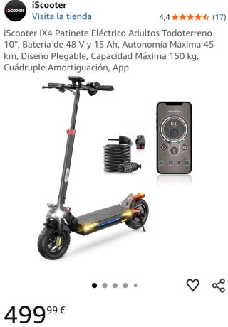 Patinete Eléctrico Doble Amortiguación