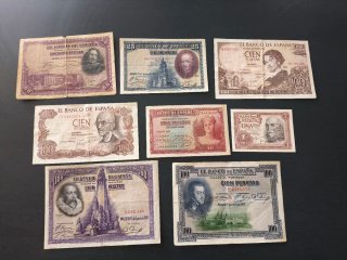 Lote de 7 Billetes Españoles Antiguos