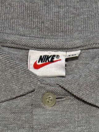 Polo Nike Vintage Retro Gris Logo Borbado
