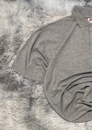 Polo Nike Vintage Retro Gris Logo Borbado