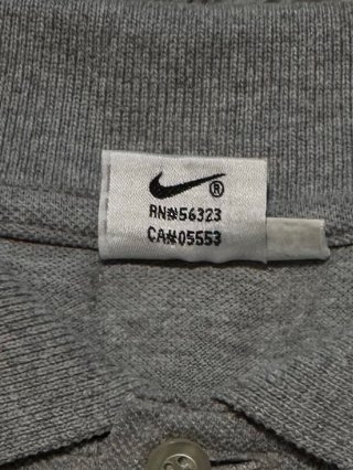 Polo Nike Vintage Retro Gris Logo Borbado