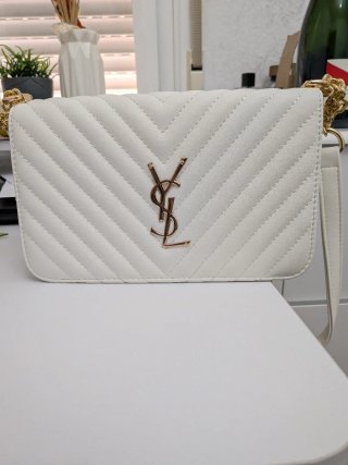 Bolso YSL Mujer Blanco y Dorado Totalmente nuevo