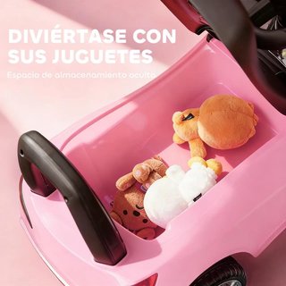 Correpasillos Coche Niño Rosa con Bocina y Faros