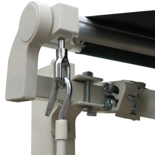 Toldo de pared con brazo articulado y manivela