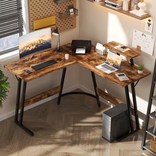 Escritorio Esquinero Madera y Metal
