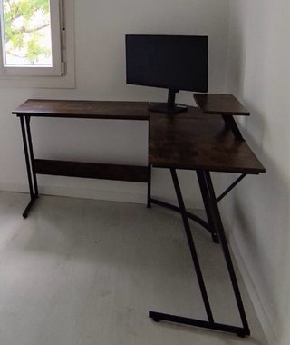 Escritorio Esquinero Madera y Metal