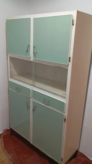 Mueble Cocina Vintage Beige y Verde Agua