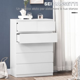 Cassettiera 6 Cassetti con Design Antiribaltamento
