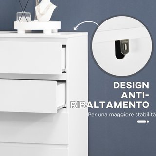 Cassettiera 6 Cassetti con Design Antiribaltamento