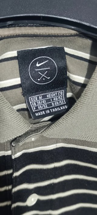 Polo Nike Golf Rayas Gris Negro Talla L