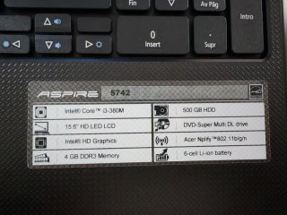 Portatile Acer Aspire Windows Home 7