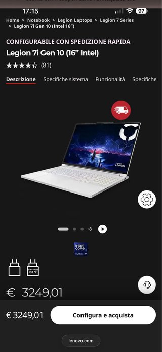Lenovo Legion 7i Gen 10 | Ultra 9 275HX | RTX 5060