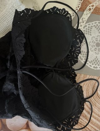 Top encaje blanco y negro talla única