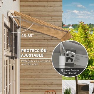 Toldo de pared articulado con manivela