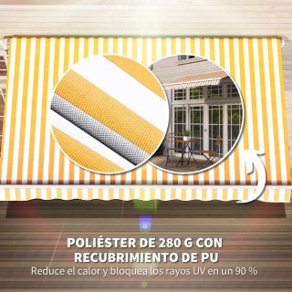 Toldo de pared articulado con manivela