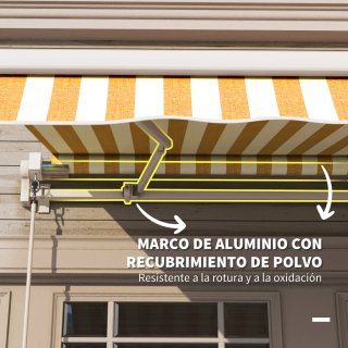Toldo de pared articulado con manivela