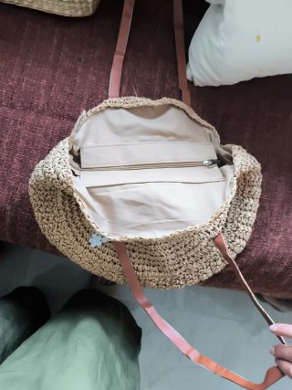 Bolso de mimbre redondo