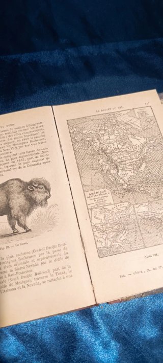 Antique French Geography School Book
