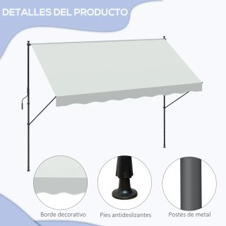 Toldo Retráctil Gris 300x175cm