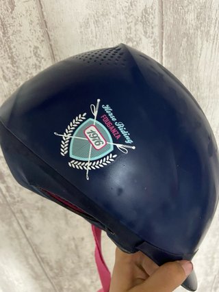 Casco de equitación azul