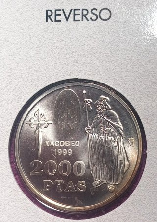 1999 Cartera FNMT Moneda 2000 Pesetas Xacobeo 99