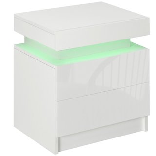 Comodino LED RGB con 2 cassetti, 4 Modalità di luc
