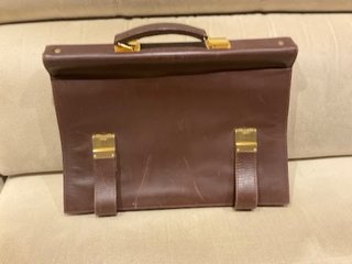 Portafolios Cartera Piel Vintage Fuelle Marrón