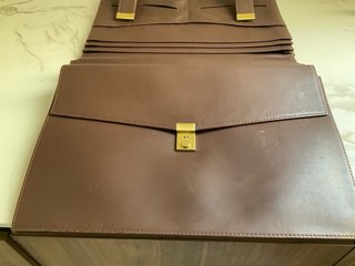 Portafolios Cartera Piel Vintage Fuelle Marrón