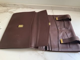 Portafolios Cartera Piel Vintage Fuelle Marrón