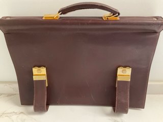 Portafolios Cartera Piel Vintage Fuelle Marrón