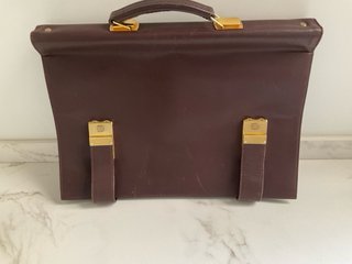 Portafolios Cartera Piel Vintage Fuelle Marrón