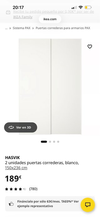 Puertas correderas armario PAX HASVIK