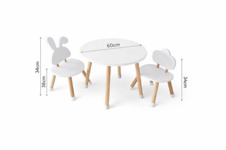 Mesa Infantil Madera + 2 Sillas Montessori