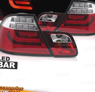 Pilotos traseros LED rojo blanco para BMW E46 Cou