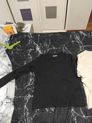 Pack 2 Camisetas Zara Larga Beige y Negra