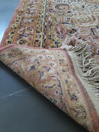 Alfombra Lana Estilo Persa Beige/Rosa