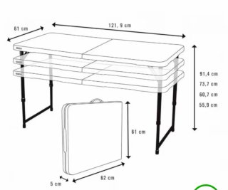 Mesa Plegable Blanca 122cm
