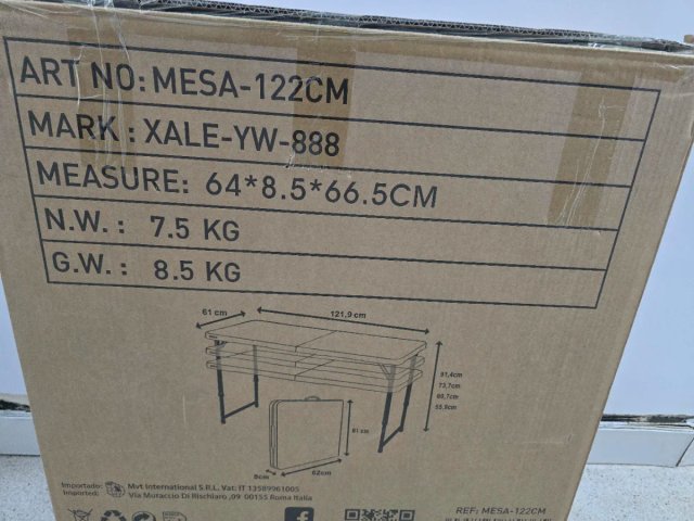 Mesa Plegable Blanca 122cm
