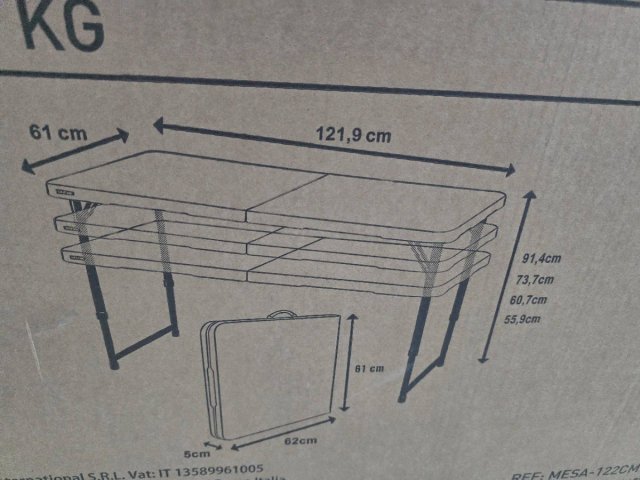 Mesa Plegable Blanca 122cm