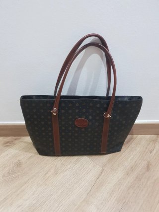 Bolso de mano italiano de cuero