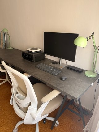 Escritorio doble Ikea con cajonera