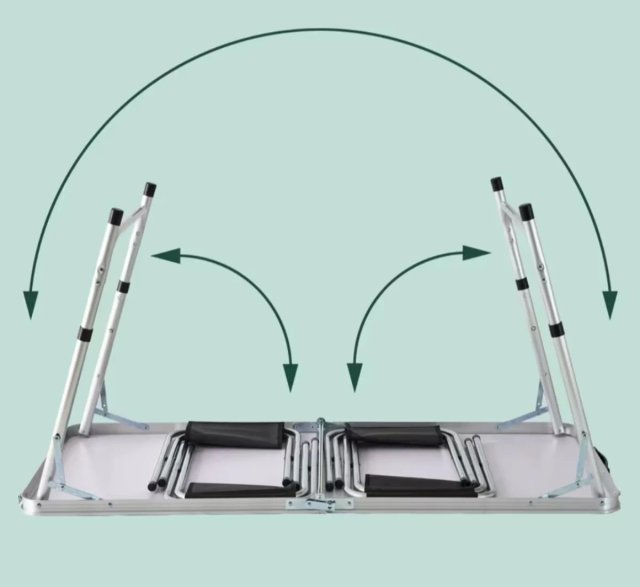 Mesa Plegable Blanca con 4 Sillas