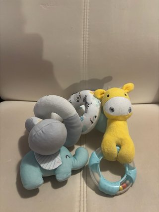 Lote de 9 Peluches Bebé con Sonajero y Mordedor