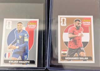 Cromos Panini Mbappé Plata y Salah Bronce