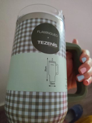 Taza termo con asa y tapa