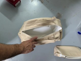Bolsa de maternidad y neceser beige