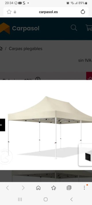Carpa 6x3m Beige/Blanca