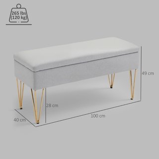Panca Fondo Letto con Contenitore in Tessuto e Gam